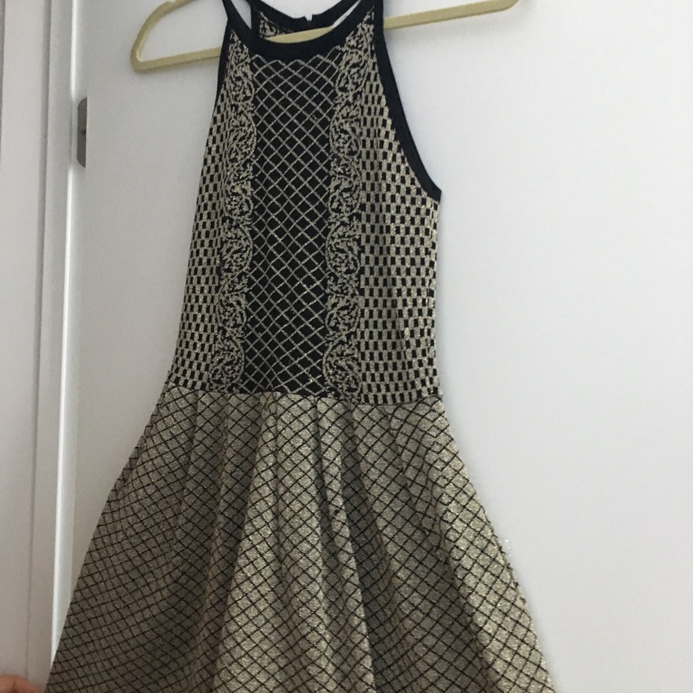 Parker dress black and white with glitter